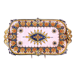 Early 20th Century French Hand Painted Faience Serving Tray From Rouen