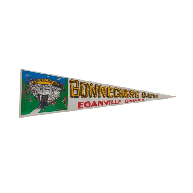 American Bonnechere Caves Eganville Ontario Felt Flag Pennant For Sale - Image 3 of 3