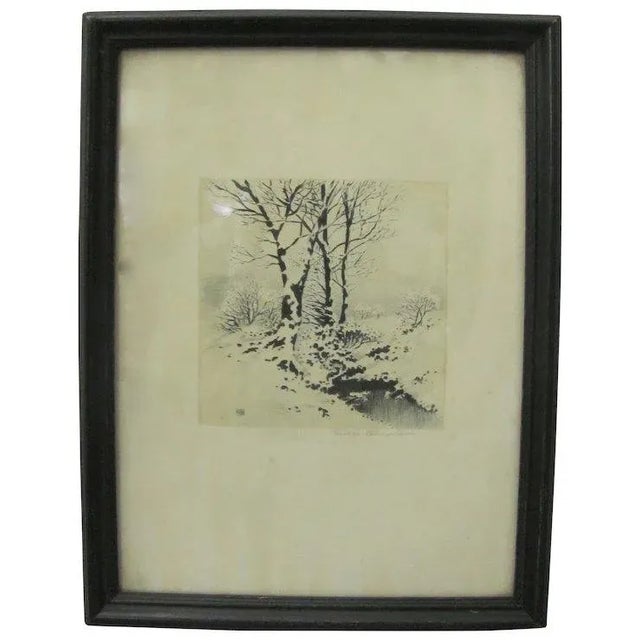 1930s Signed George Elbert Burr Etching For Sale - Image 5 of 5
