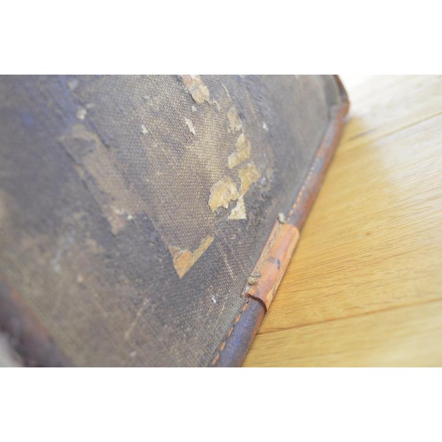 Textile Antique Beige and Tan Linen Case For Sale - Image 7 of 13