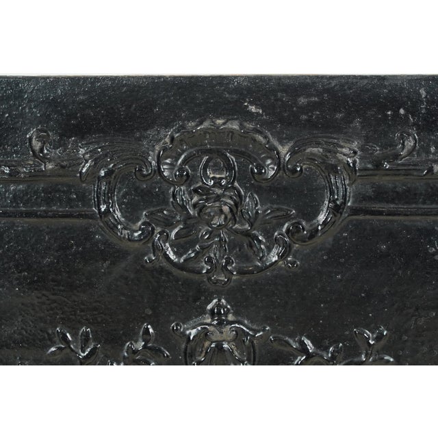 Black The Plaza Hotel French Style Black Cast Iron Fireback Set For Sale - Image 8 of 15