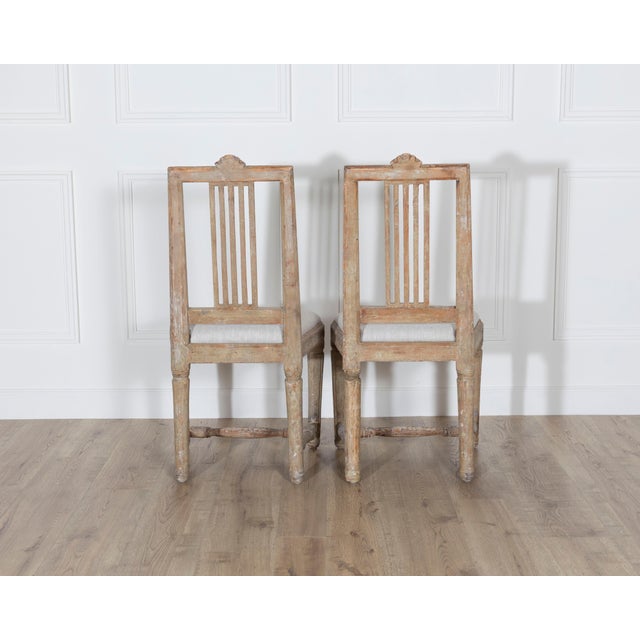 19th Century Pair of Period Gustavian Chairs in Original Paint, Sweden, Late 18th Century For Sale - Image 5 of 9