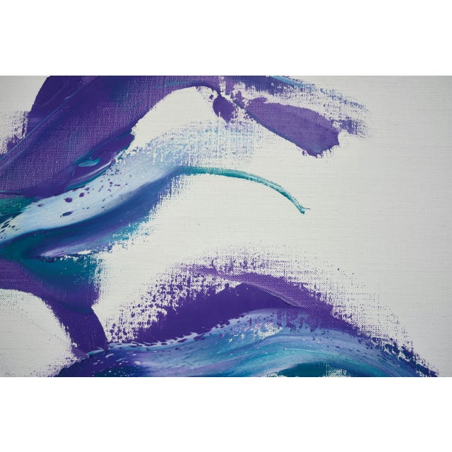 Purple "Oil Painting 13" Large Abstract Oil Painting by Simon Findlay For Sale - Image 8 of 9
