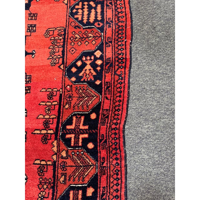 4ft 4in × 6ft 8in Hand-Knot Tribal Wool Area Rug, Vintage For Sale In San Francisco - Image 6 of 11