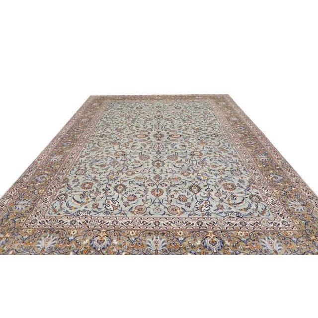 Kashan Rug with Floral Pattern For Sale - Image 4 of 11