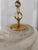 Italian Handblown Faux Alabaster Glass Pendant Light With Brass Chain & Fittings – 9" Glass Shade For Sale - Image 12 of 16