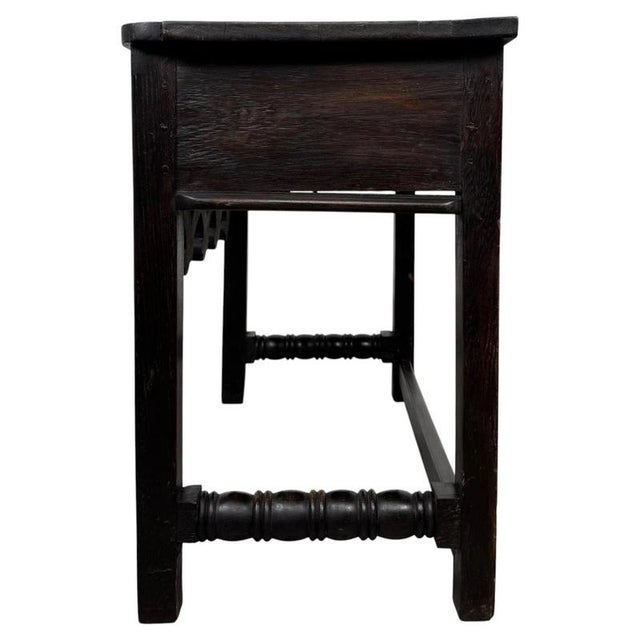 Antique Gothic Style Side Table in Carved Oak, 1800s For Sale - Image 9 of 12