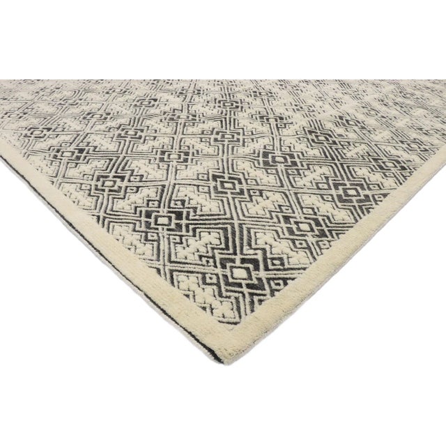 Mid-Century Modern Contemporary Moroccan Style Souf Rug With Raised Design - 08'01 X 10'00 For Sale - Image 3 of 10