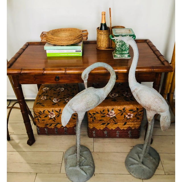 Contemporary Faux Bamboo Console Table For Sale - Image 12 of 13