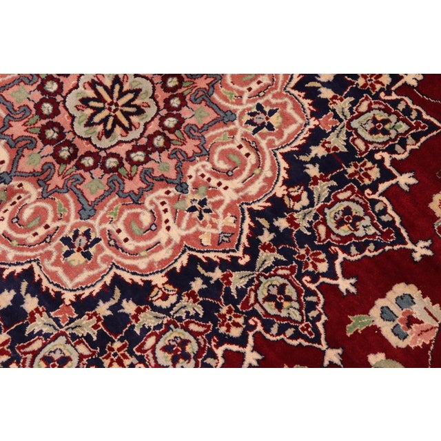1960s 1960s Isphan Winifred Red/Blue Wool & Silk Rug - 10'0'' X 13'9'' For Sale - Image 4 of 7