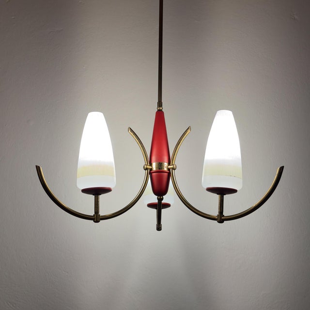 Mid-Century Chandelier from Stilnovo, Italy, 1940s-1950s For Sale - Image 4 of 18