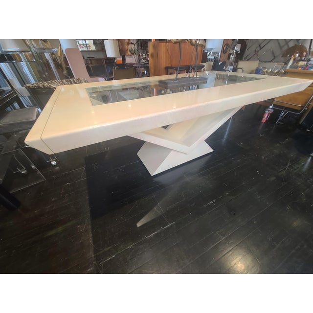 1990s Pennsburg Post Modern Laquered Dining Table For Sale - Image 5 of 12