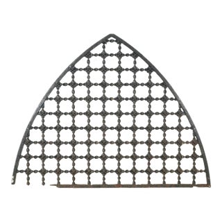 Antique Gothic Wrought Iron Window Grille Transom For Sale