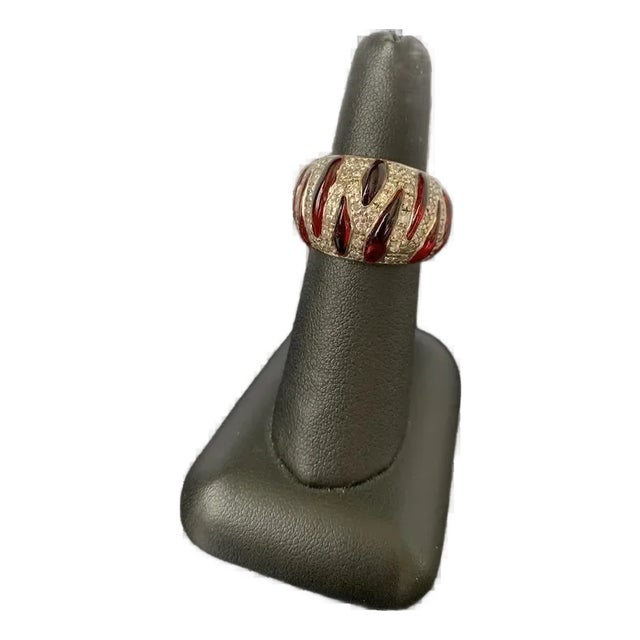 Sterling & Resin Angelique De Paris Ring, Size 6.5 For Sale