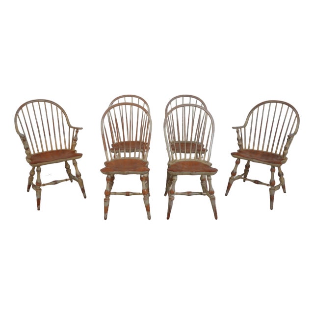 Set of Six Benchmade Windsor Dining Chairs For Sale