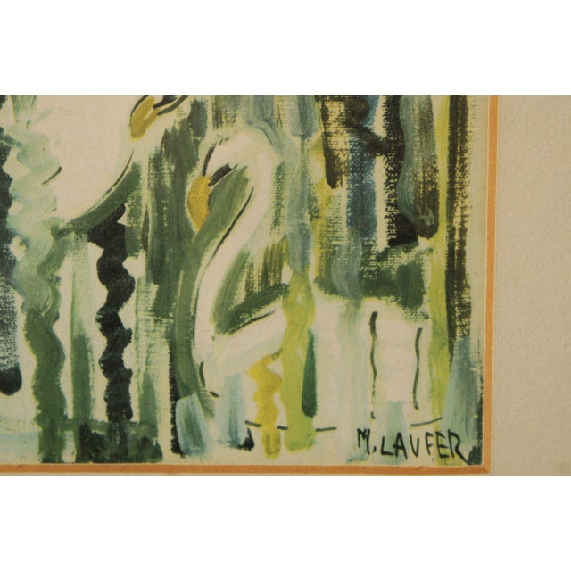 Milia Laufer Impressionist Style Framed Swan Print For Sale - Image 10 of 12