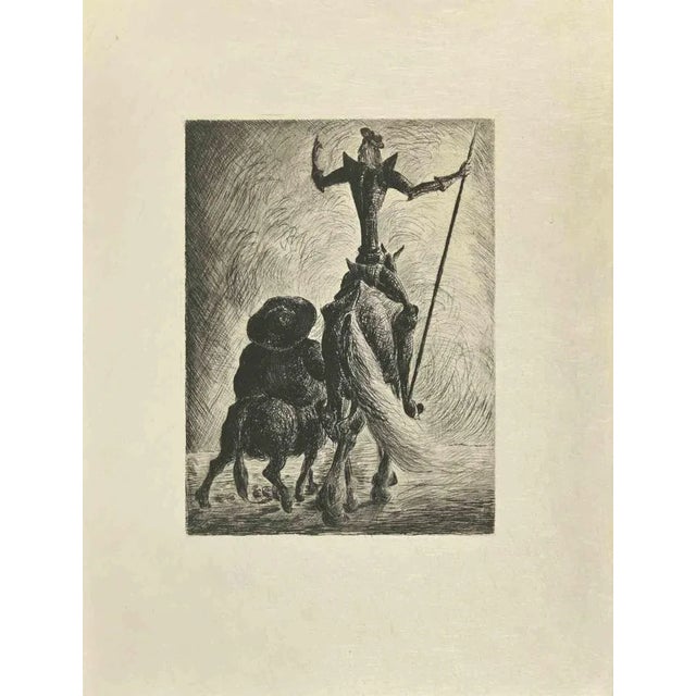 Don Quixote and Sancho is an etching and drypoint print on ivory-colored Japanese paper, realized by Wladyslaw Jahl in...