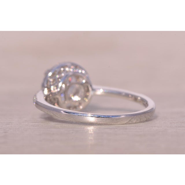 The Champ: Halo Set Natural Diamond Engagement Ring in White Gold For Sale In Philadelphia - Image 6 of 11