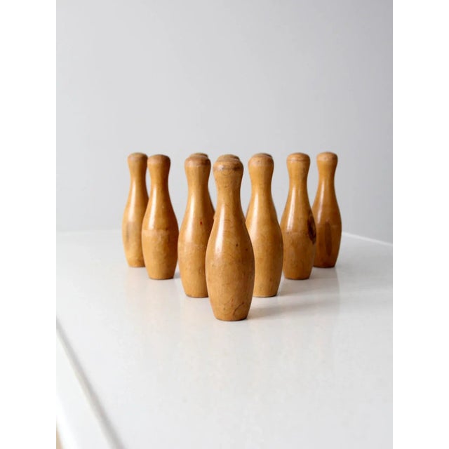 Rustic Antique Wooden Skittles - Set of 10 For Sale - Image 3 of 12