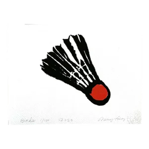 'Flying Birdee' Shuttlecock Limited Edition Giclee by Neicy Frey
