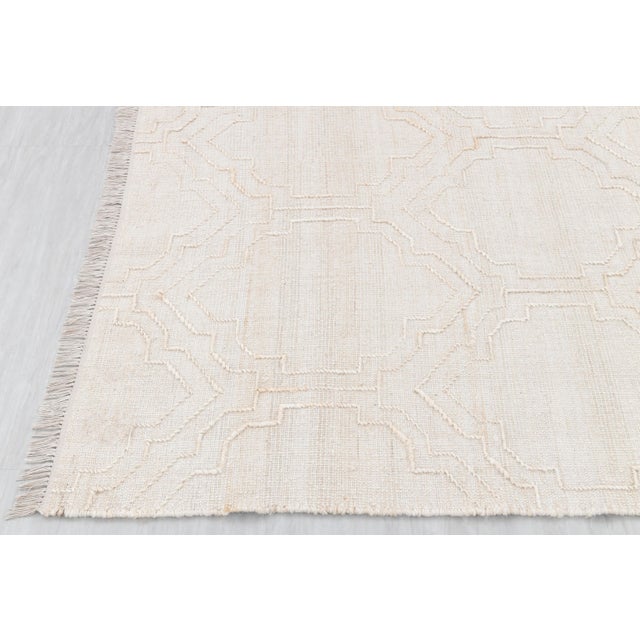 Bohemian White Jute Flatweave Rug Hand Woven, Boho Scandinavian Decor 6x9Ft. For Sale - Image 9 of 12