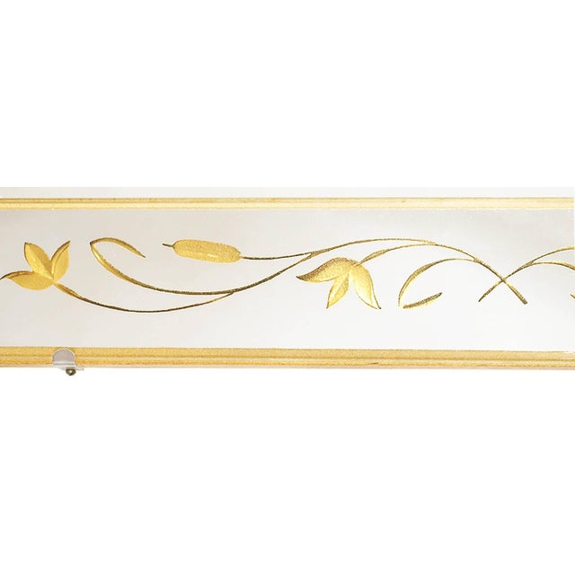 Art Deco Etched and Reverse Gilt Mirrored Frame Art Deco Mirror With Foliate Detail For Sale - Image 3 of 6
