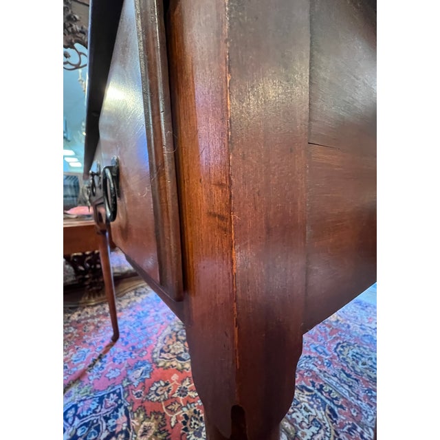 Queen Anne 1930s Queen Anne Walnut 3 Drawer Writing Desk For Sale - Image 3 of 8