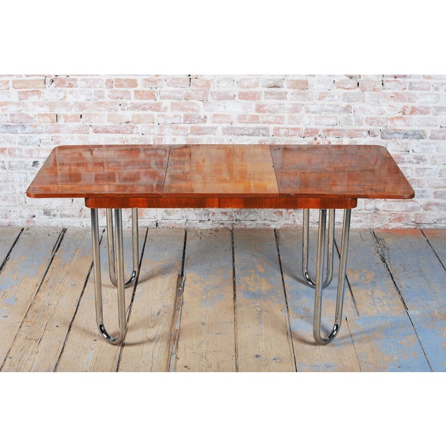 Bauhaus Foling Table in Oak by J. Halabala for Up Zavody, 1930s For Sale - Image 12 of 15