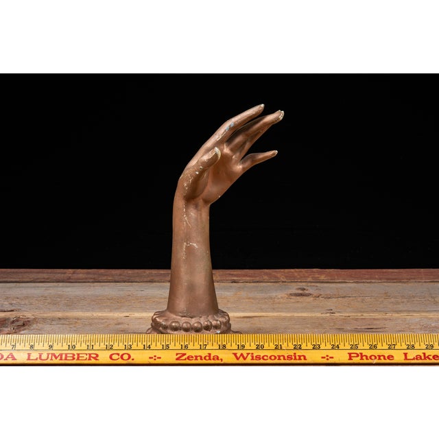 Mid 20th Century Copper Tone Jewelry Display Hand For Sale - Image 9 of 9