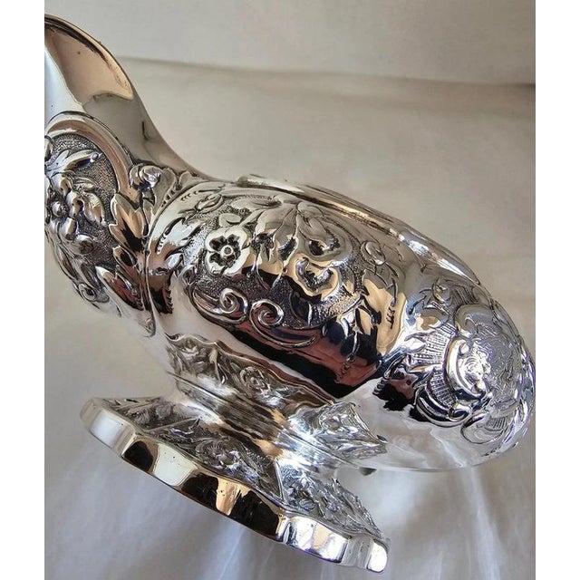19th Century Antique George IV Sterling Silver Repoussé Griffin Crest Cream Jug, London, 1823 For Sale - Image 5 of 16