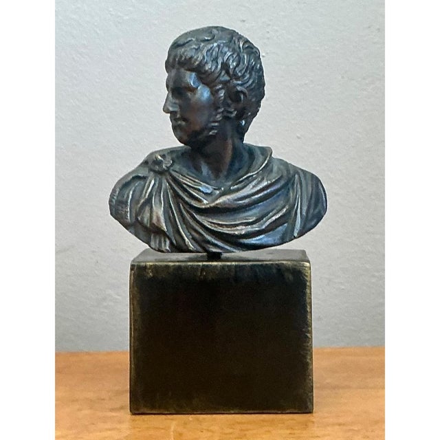 Mid 20th Century Vintage Roman Emperor Bust on Plinth For Sale - Image 5 of 12