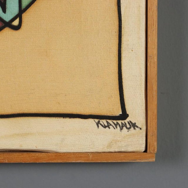Textile Maria Mesch, Buffonata, Oil on Canvas For Sale - Image 7 of 13