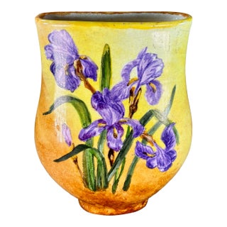 Antique Hand Painted Porcelain Vase For Sale