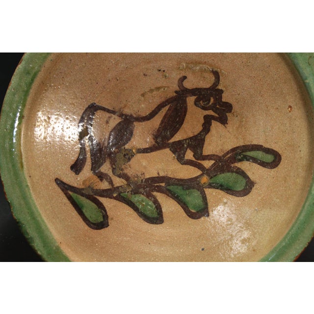 Early 20th Century 19th / 20th C. Glazed Earthenware Bowl With Bull, Cuzco Pottery School 2 For Sale - Image 5 of 14