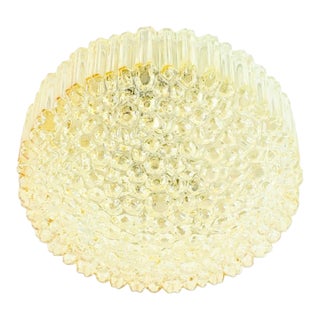 1 of 2 Mid-Century Amber Bubble Glass Ceiling Light/Flush Mount by Helena Tynell for Limburg, 1960s For Sale