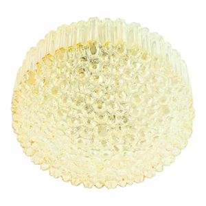 1 of 2 Mid-Century Amber Bubble Glass Ceiling Light/Flush Mount by Helena Tynell for Limburg, 1960s