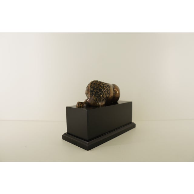 Vintage Sleeping Lion Sculpture For Sale - Image 12 of 15