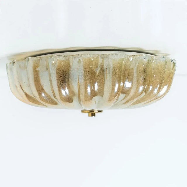 Amber Murano Glass Flush Mount in the style of Barovier & Toso, 1970s For Sale - Image 13 of 18