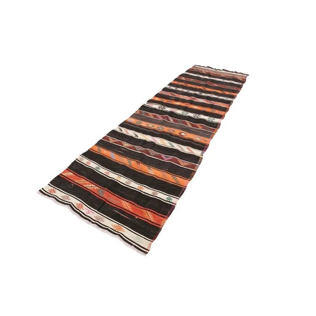 Traditional Mid 20th Century Embroidered Vintage Kilim Runner For Sale - Image 3 of 7