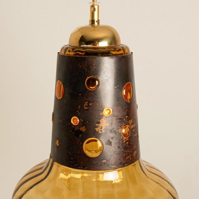 Copper Glass Pendant Lamp from Raak, 1960 For Sale - Image 11 of 12