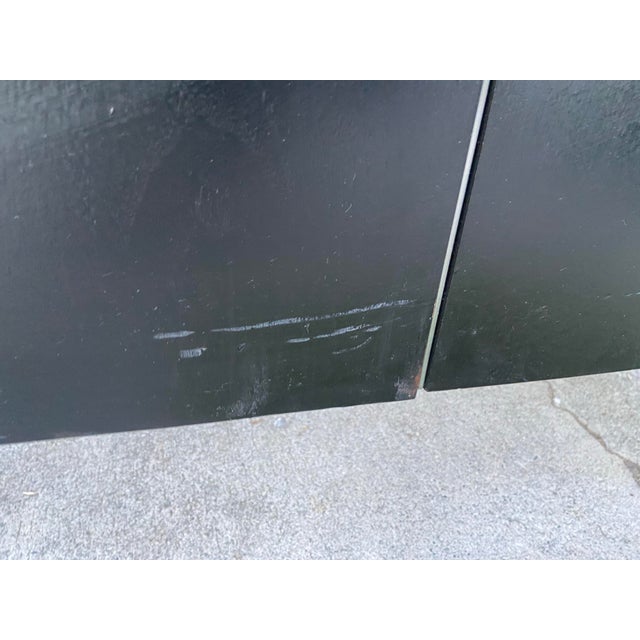 1970s Vintage Mid Century Florence Knoll Double Pedestal Executive Desk Chrome Wood For Sale - Image 5 of 12