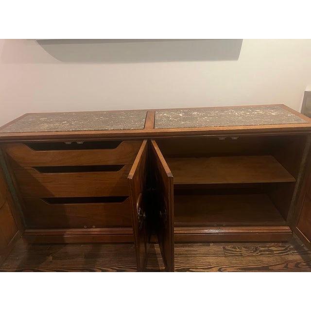 Henredon Henredon Credenza With Marble Top – Mid-Century Modern For Sale - Image 4 of 12