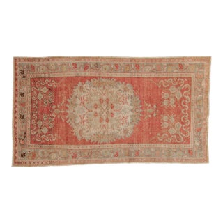 Vintage Distressed Oushak Rug - 3'2" x 5'8" For Sale