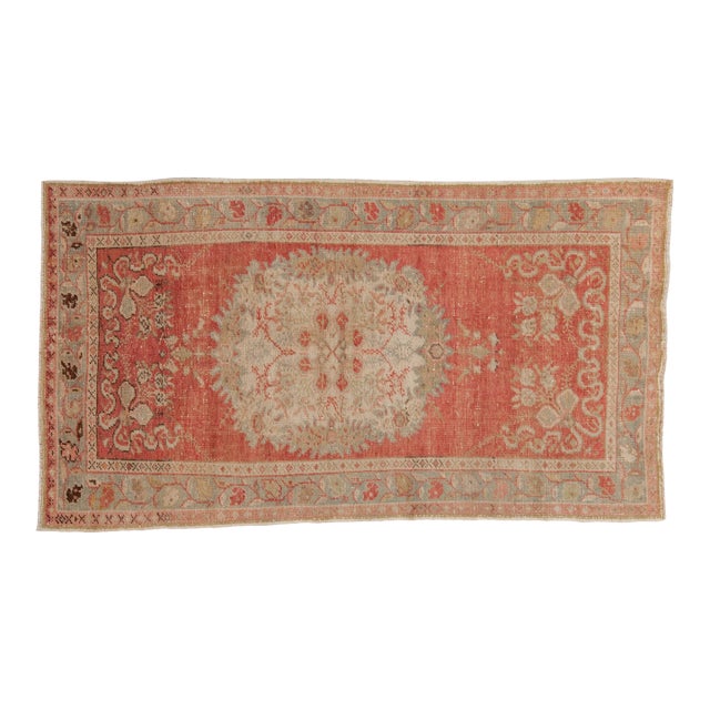 Vintage Distressed Oushak Rug - 3'2" x 5'8" For Sale