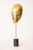 Modern Vintage Hagenhauer Style Brass Face Mask Sculpture on Black Metal Base, 1970's For Sale - Image 3 of 7