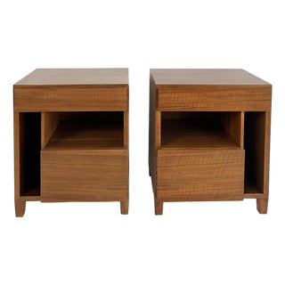 1950s Gio Ponti Singer & Sons Nightstands, Walnut, Rosewood Restored, Pair For Sale