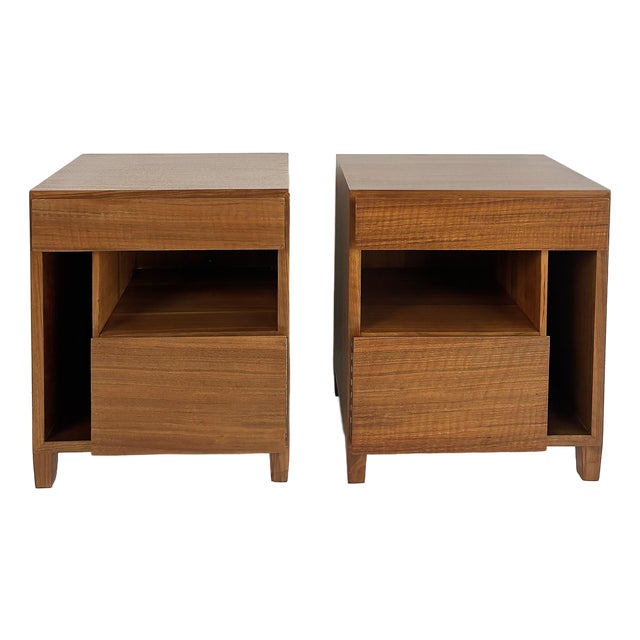 1950s Gio Ponti Singer & Sons Nightstands, Walnut, Rosewood Restored, Pair For Sale