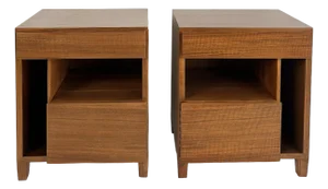 1950s Gio Ponti Singer & Sons Nightstands, Walnut, Rosewood Restored, Pair