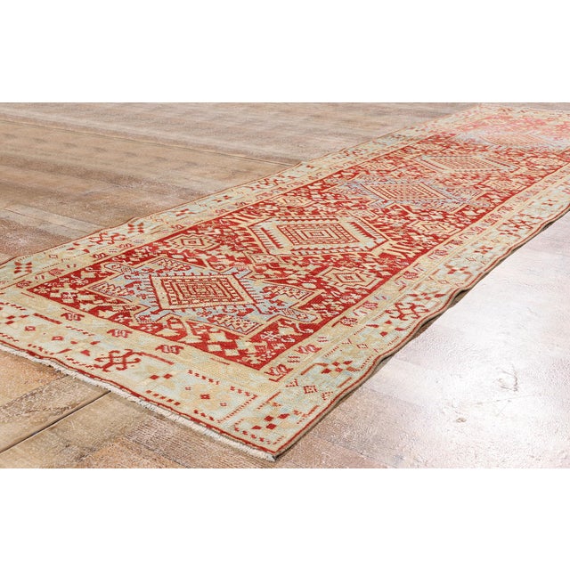 Red Vintage Persian Northwest Rug, 03'01 X 09'10 For Sale - Image 8 of 10