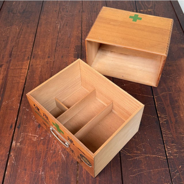 Vintage Japanese Wooden Apothecary Drawer Box, 1980s For Sale - Image 4 of 7